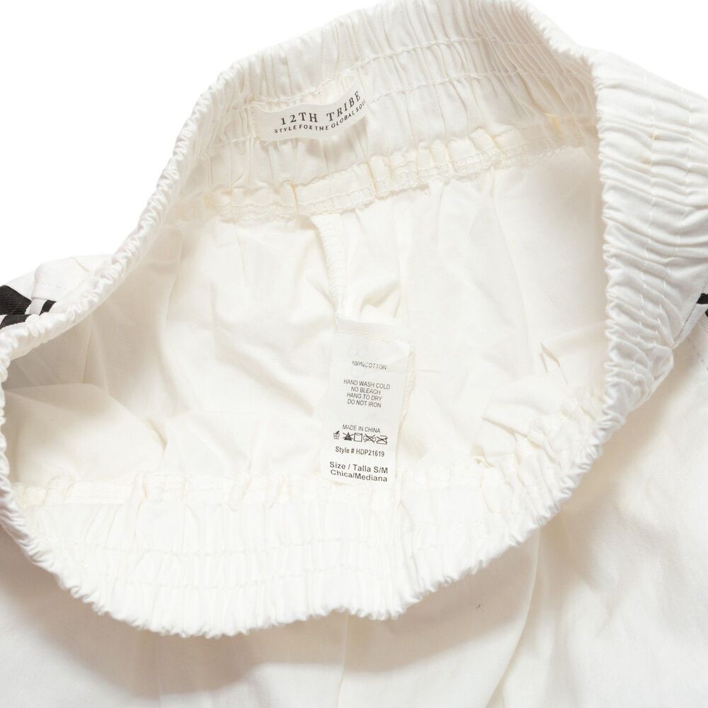 12th Tribe‎  S/M Tall Women's White Black Checkered Side Zip Track Joggers - Picture 7 of 10